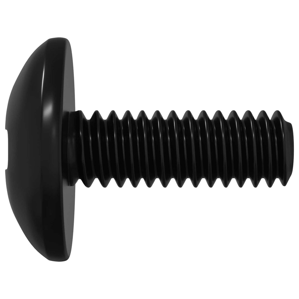 Tornillos de manga 12 pcs Negro M4 x 10 mm Hierro