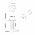 Tuercas de Manga 12 pcs Negro M4 x 14,5 mm Metal