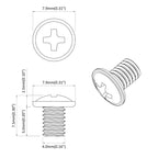 Tornillos de Bloqueo 12 pcs Plateado M4 x 5 mm Hierro