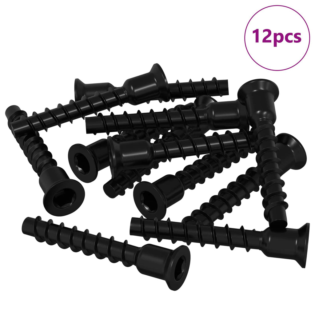 Tornillo de Cabeza de Capuchón de Enchufe 12 pcs Negro Hierro