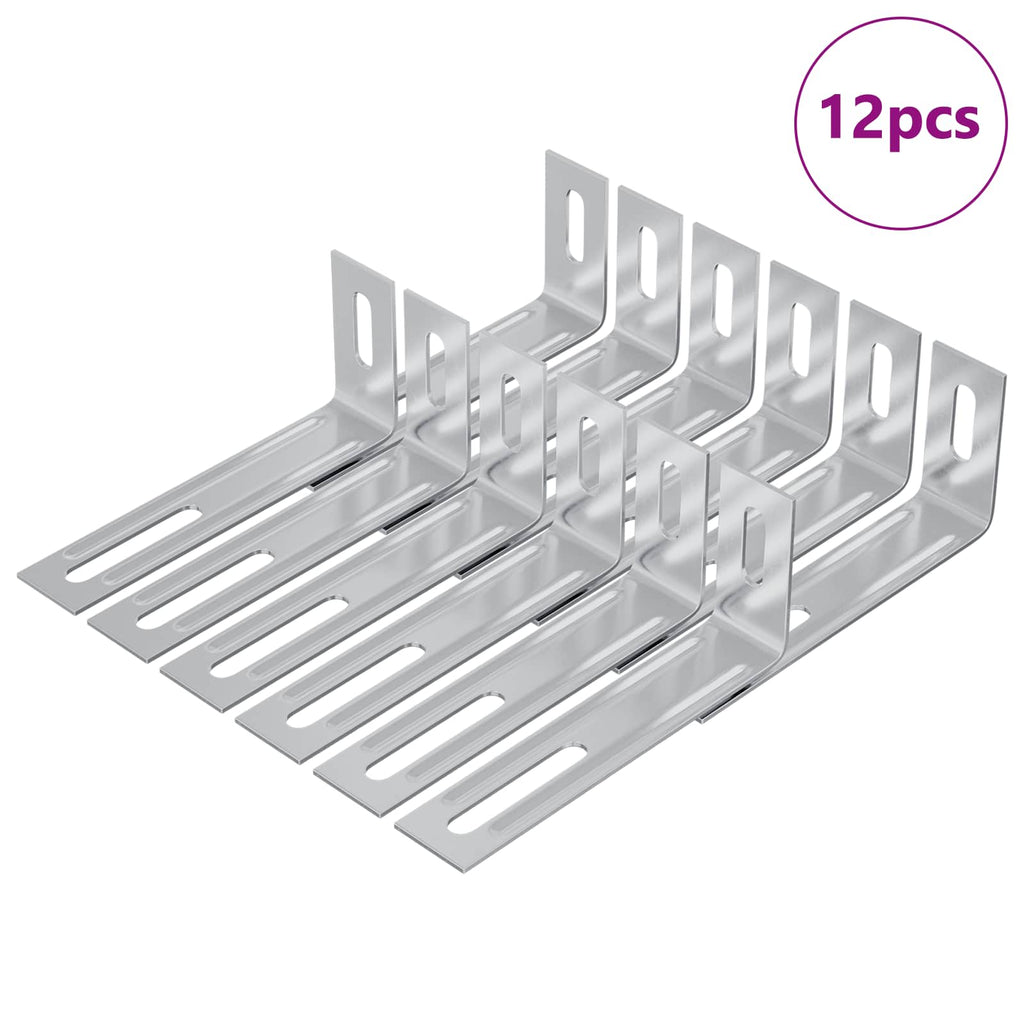 Soporte anti-vuelco 12 pcs Plateado 74,5 x 15 x 32 mm Hierro