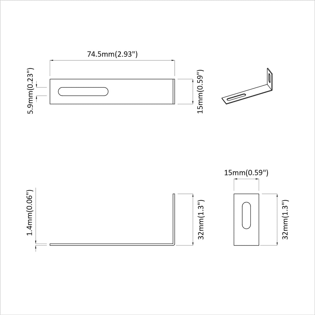 Soporte anti-vuelco 12 pcs Plateado 74,5 x 15 x 32 mm Hierro