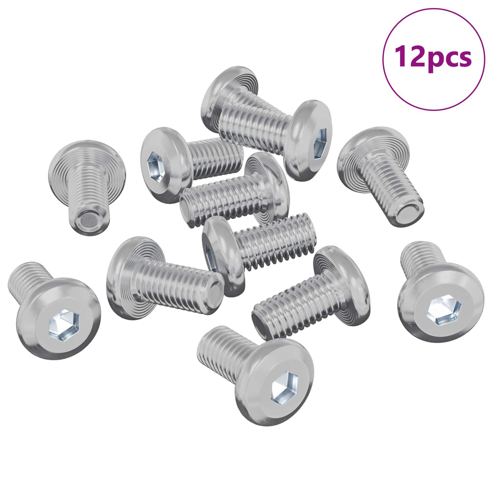 Tornillo de Bloqueo Liso 12 pcs Plateado M6 x 12 mm Acero