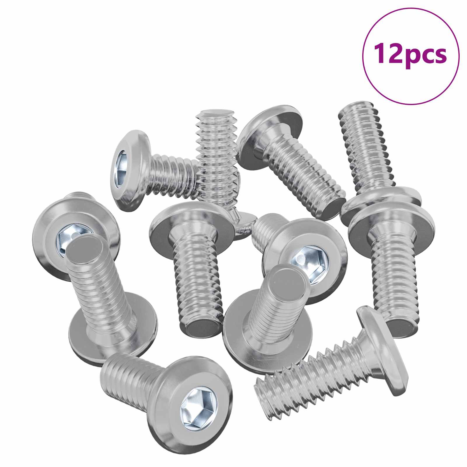 Tornillo de Bloqueo de Cabeza 12 pcs Plateado M6 x 15 mm Acero