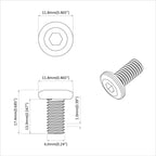 Tornillo de Bloqueo de Cabeza 12 pcs Plateado M6 x 15 mm Acero