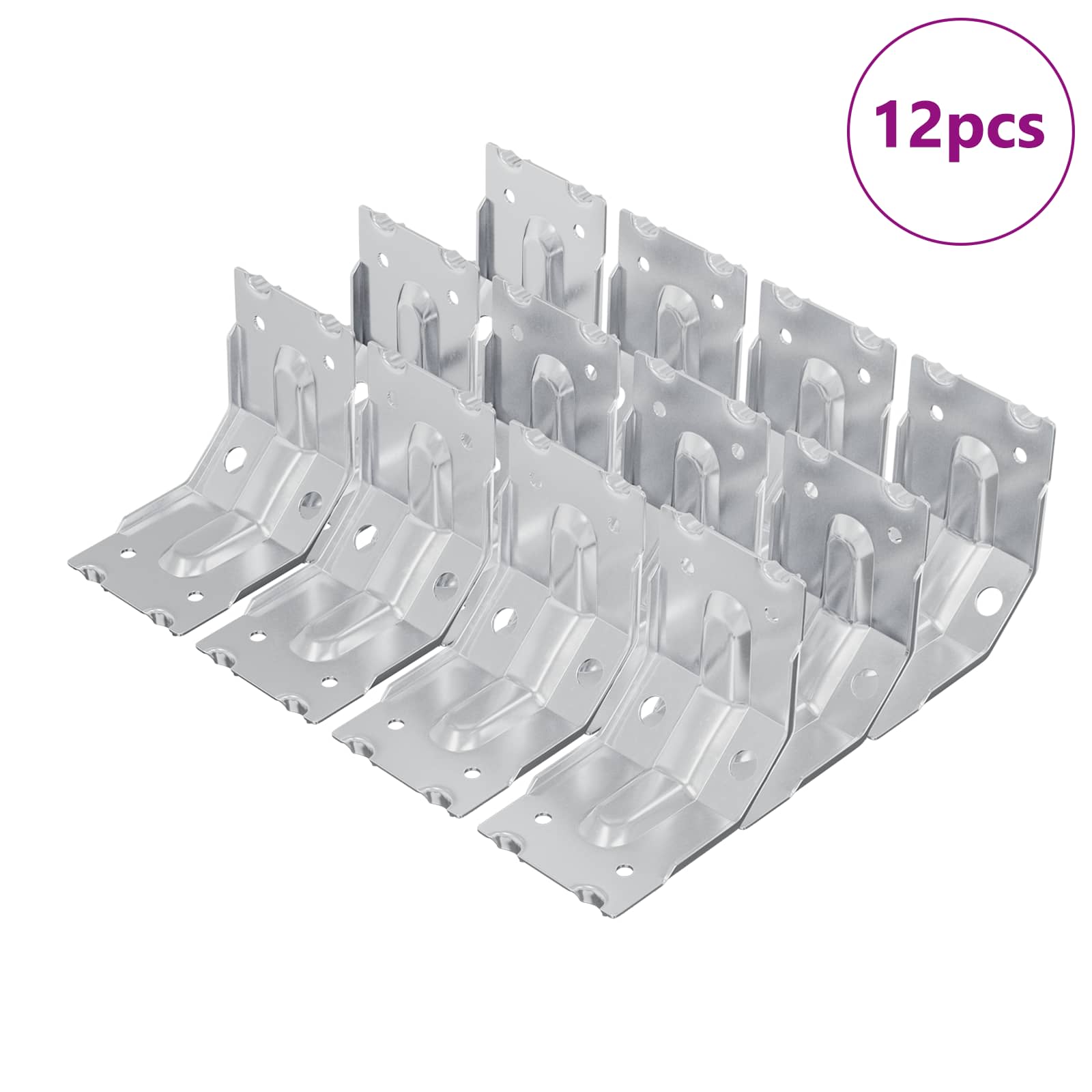 Soporte 12 pcs Recubierto de zinc 106 x 55 x 1,5mm Acero