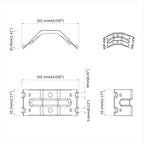 Soporte 12 pcs Recubierto de zinc 106 x 55 x 1,5mm Acero