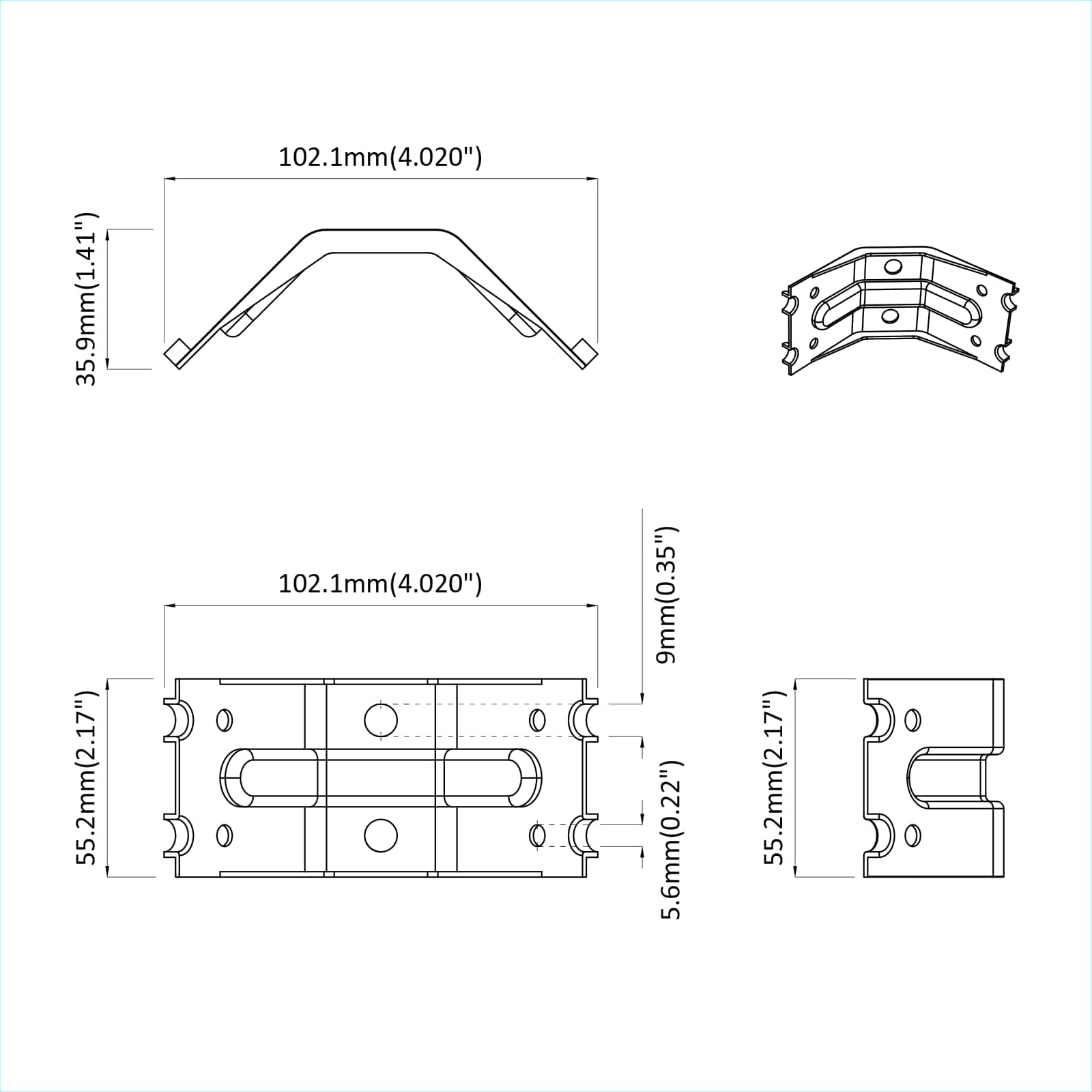 Soporte 12 pcs Recubierto de zinc 106 x 55 x 1,5mm Acero