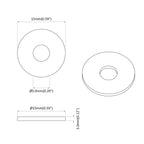 adecuado para arandelas planas 12 pcs Negro ∅15 x 3 mm