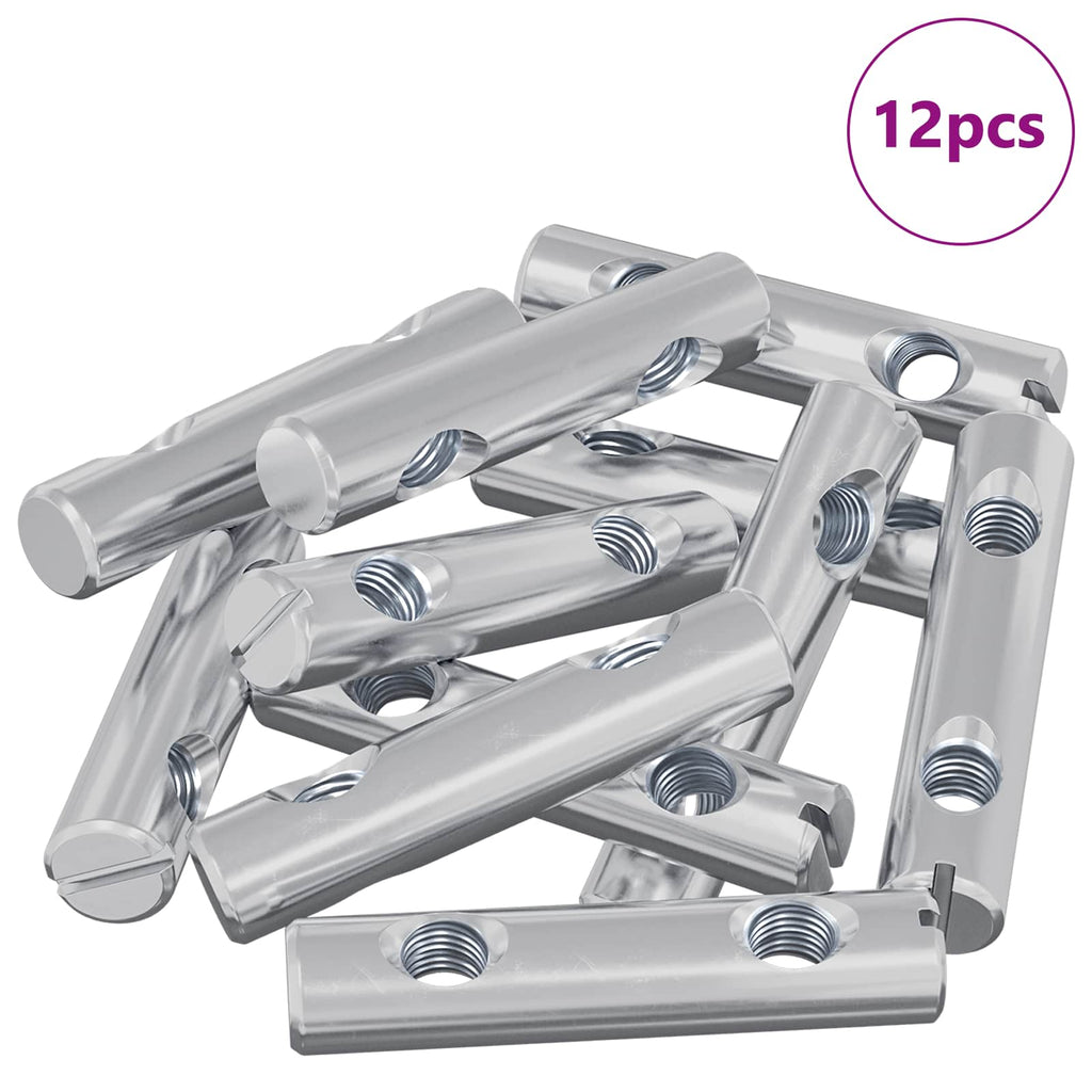 Tuerca 12 pcs Recubierto de zinc 60 x 12 mm Hierro