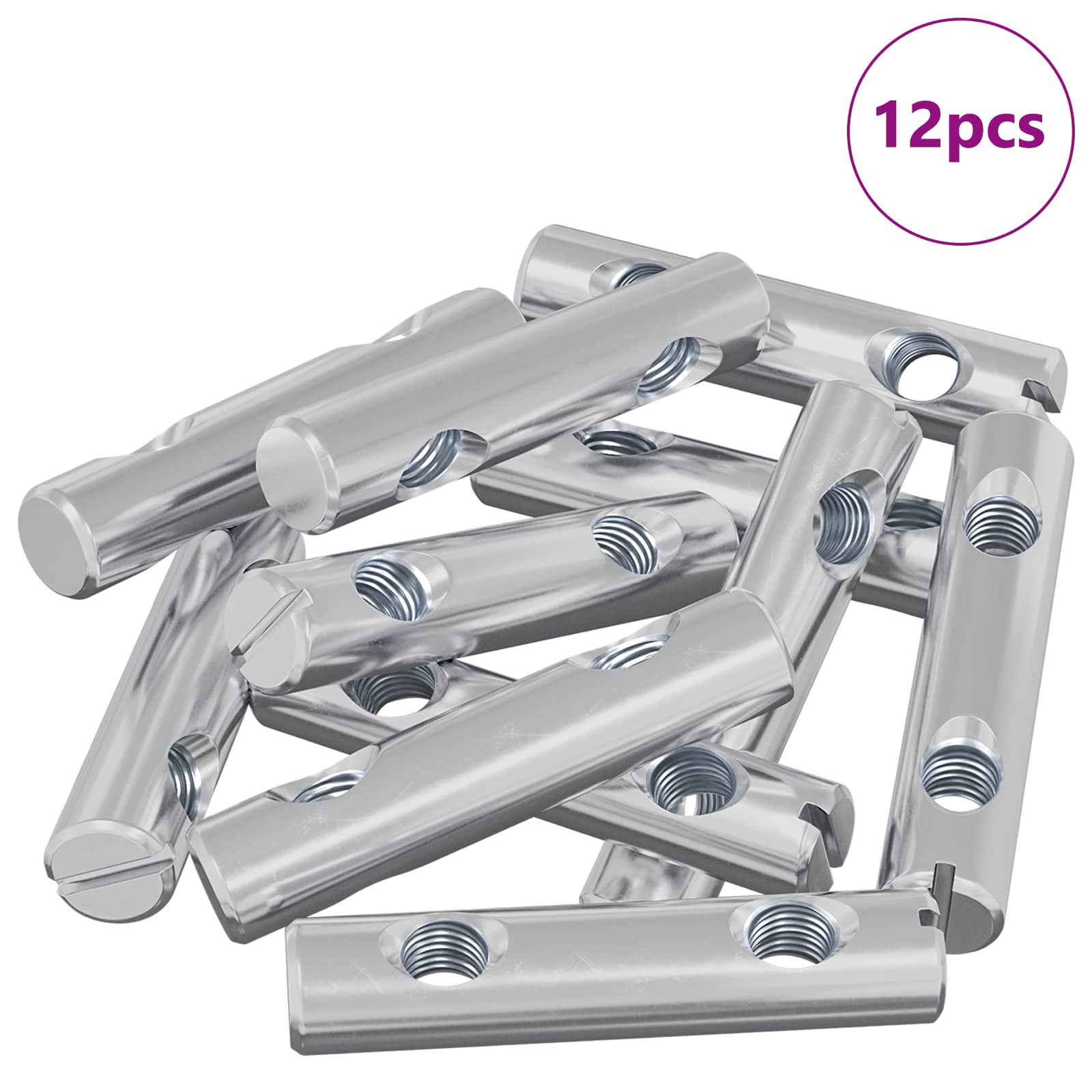Tuerca 12 pcs Recubierto de zinc 60 x 12 mm Hierro