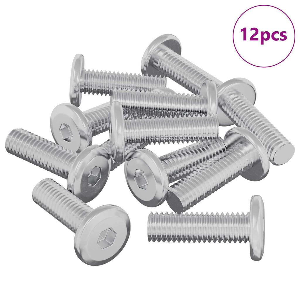 Tornillo 12 pcs Plateado 8 x 25 mm Acero