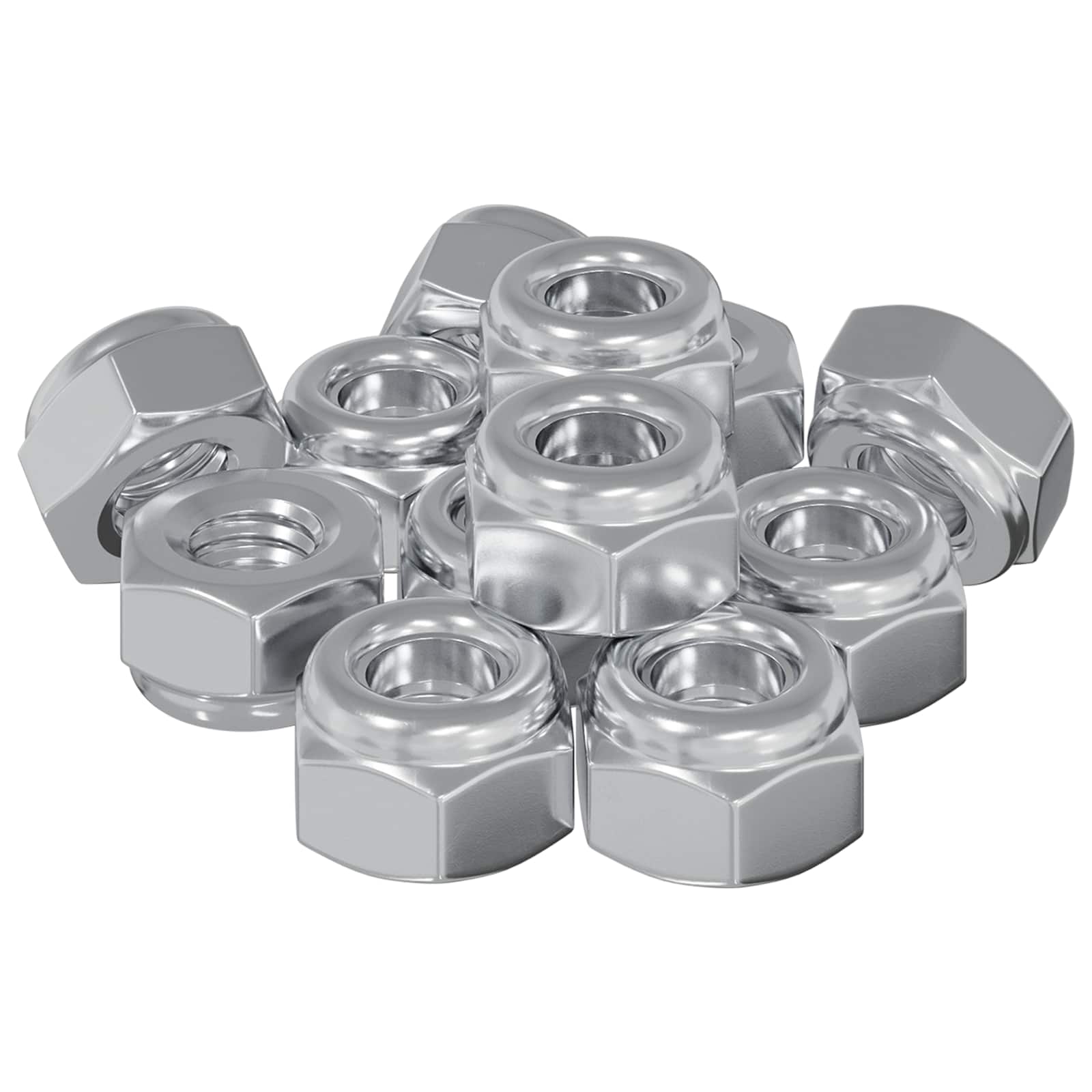 Tuerca 12 pcs Plateado M6 x 10 mm Hierro