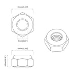 Tuerca 12 pcs Plateado M6 x 10 mm Hierro