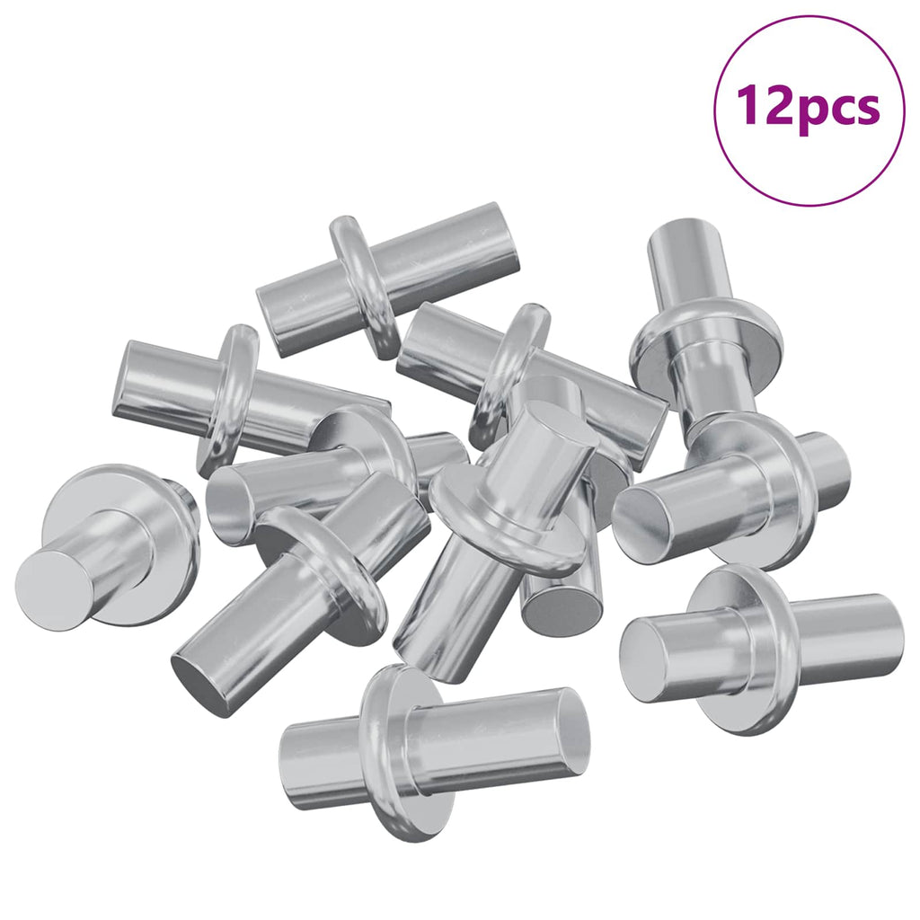 Soporte de estante 12 pcs Plateado 8,6 x 8,6 x 14,6 mm Acero