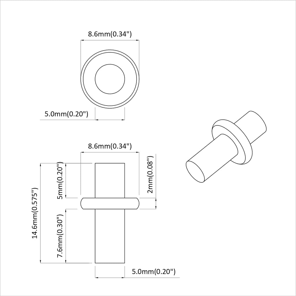 Soporte de estante 12 pcs Plateado 8,6 x 8,6 x 14,6 mm Acero