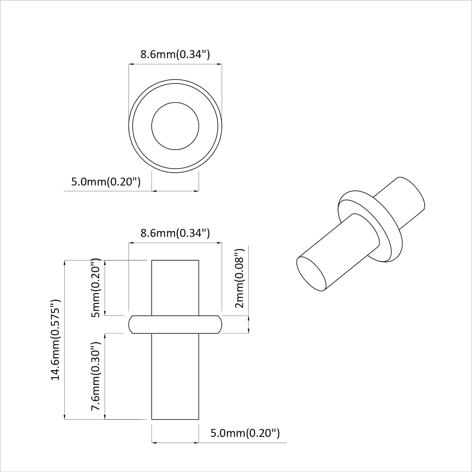 Soporte de estante 12 pcs Plateado 8,6 x 8,6 x 14,6 mm Acero