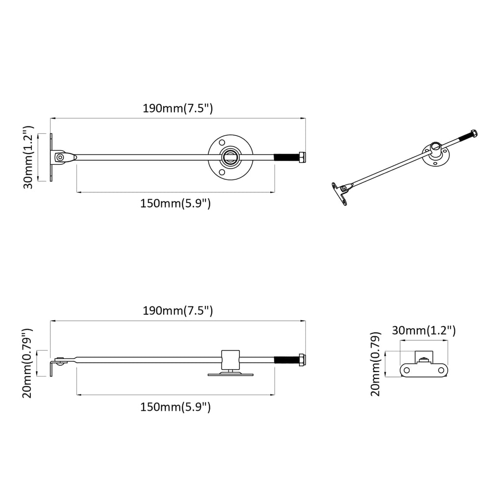 Bisagra de tirador 12 pcs Plateado 190 mm Metal