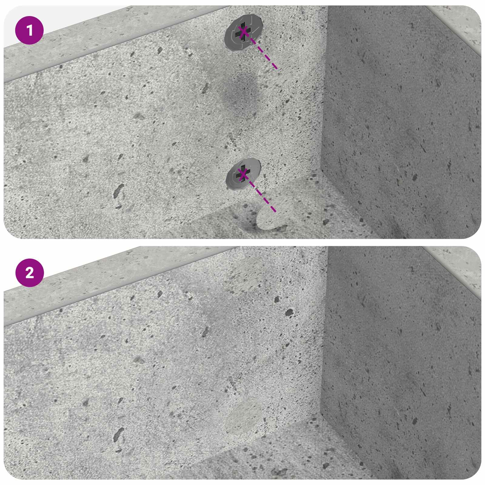 Cubierta de Tornillo Autoadhesiva 12 pcs Gris Concreto
