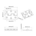 Bisagra 2 pcs Plateado 50 x 38 x 1,3 mm Acero