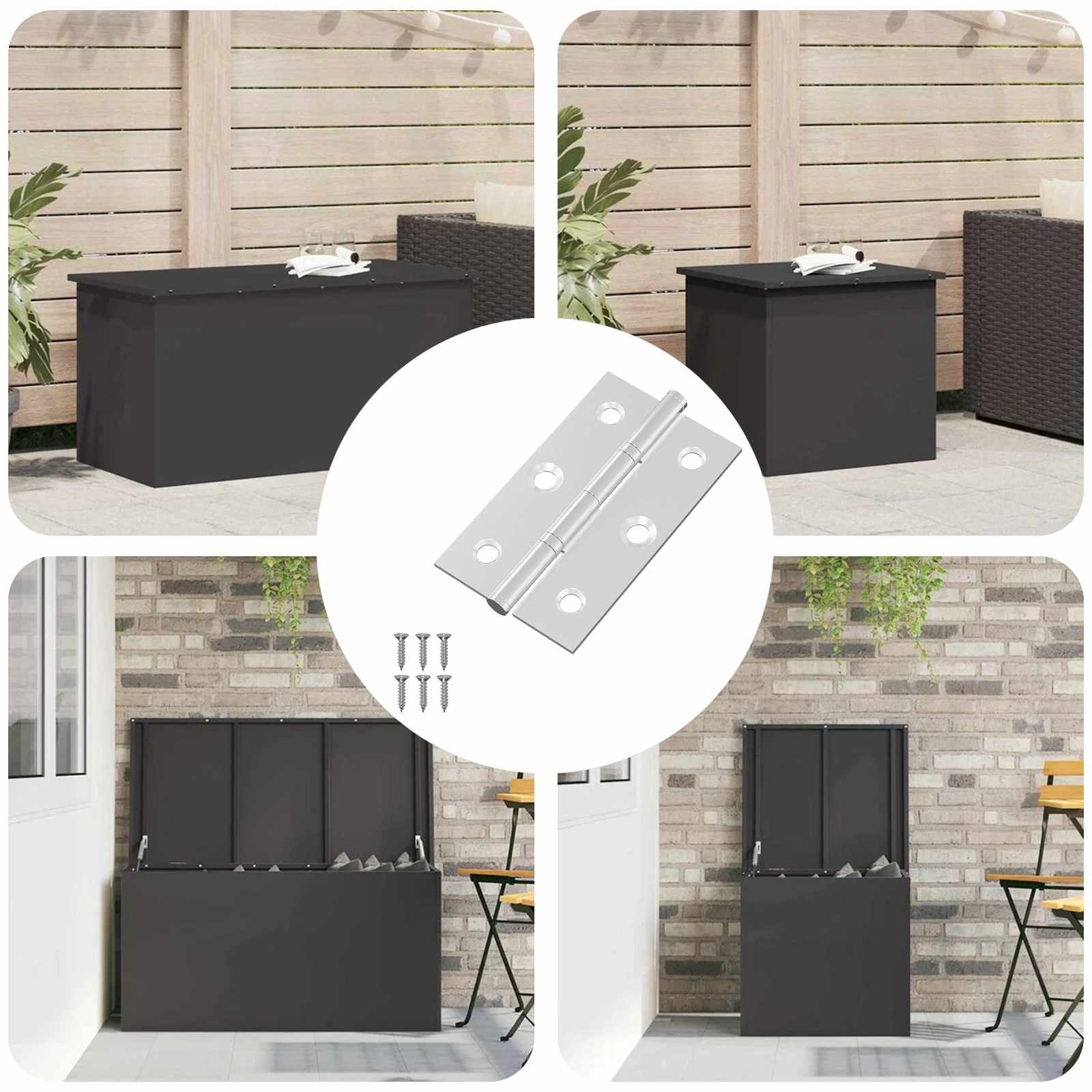 Bisagra Liso 12 pcs Plateado 58 x 35 x 1 mm Acero