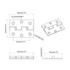 Bisagra Liso 12 pcs Plateado 58 x 35 x 1 mm Acero