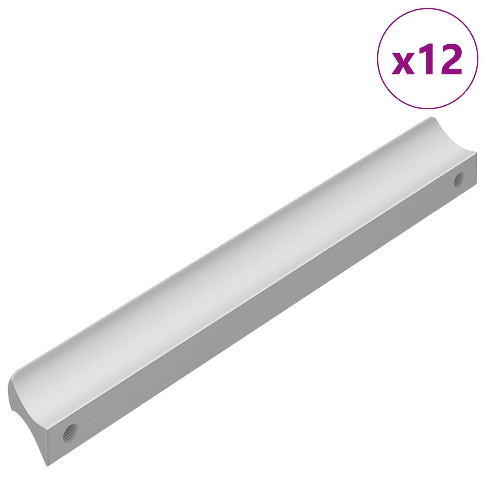 Mango Liso 12 pcs Plateado 105.7 x 7.4 x 15.5 mm Aluminio