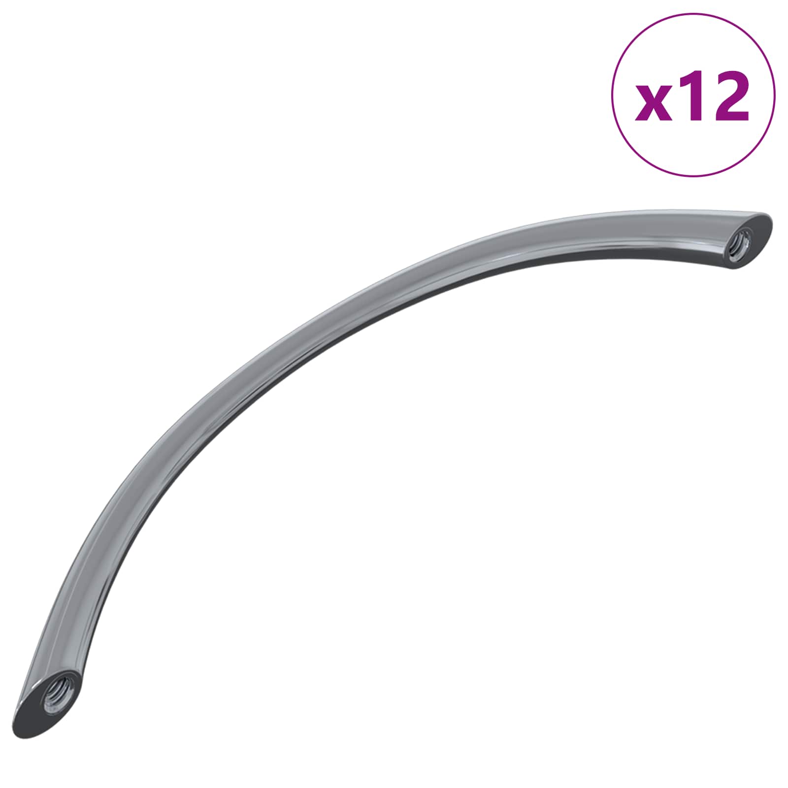 Mango 12 pcs Plateado 107 x 3.6 x 23 mm Acero inoxidable