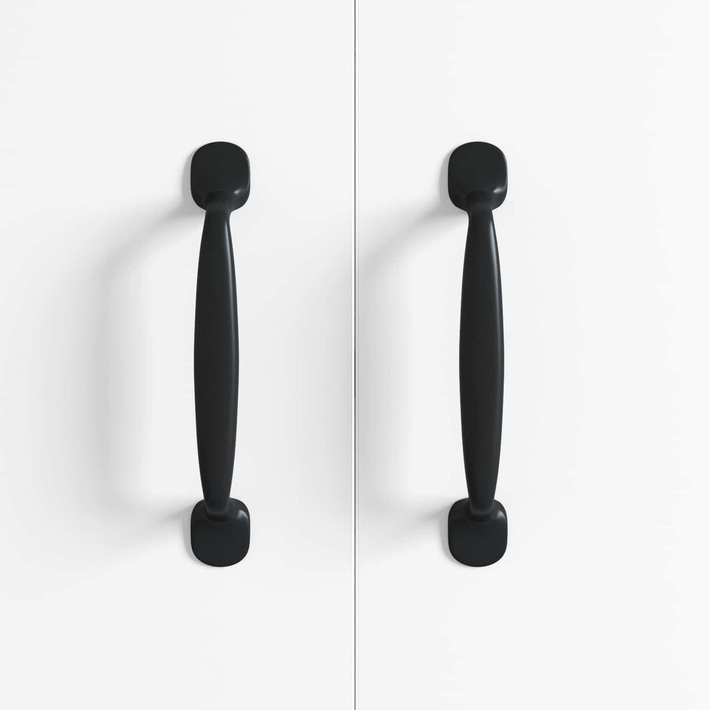 Manija de muebles 2 pcs Negro 130 x 19,4 x 22,3 mm Aluminio