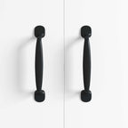 Manija de muebles 2 pcs Negro 130 x 19,4 x 22,3 mm Aluminio