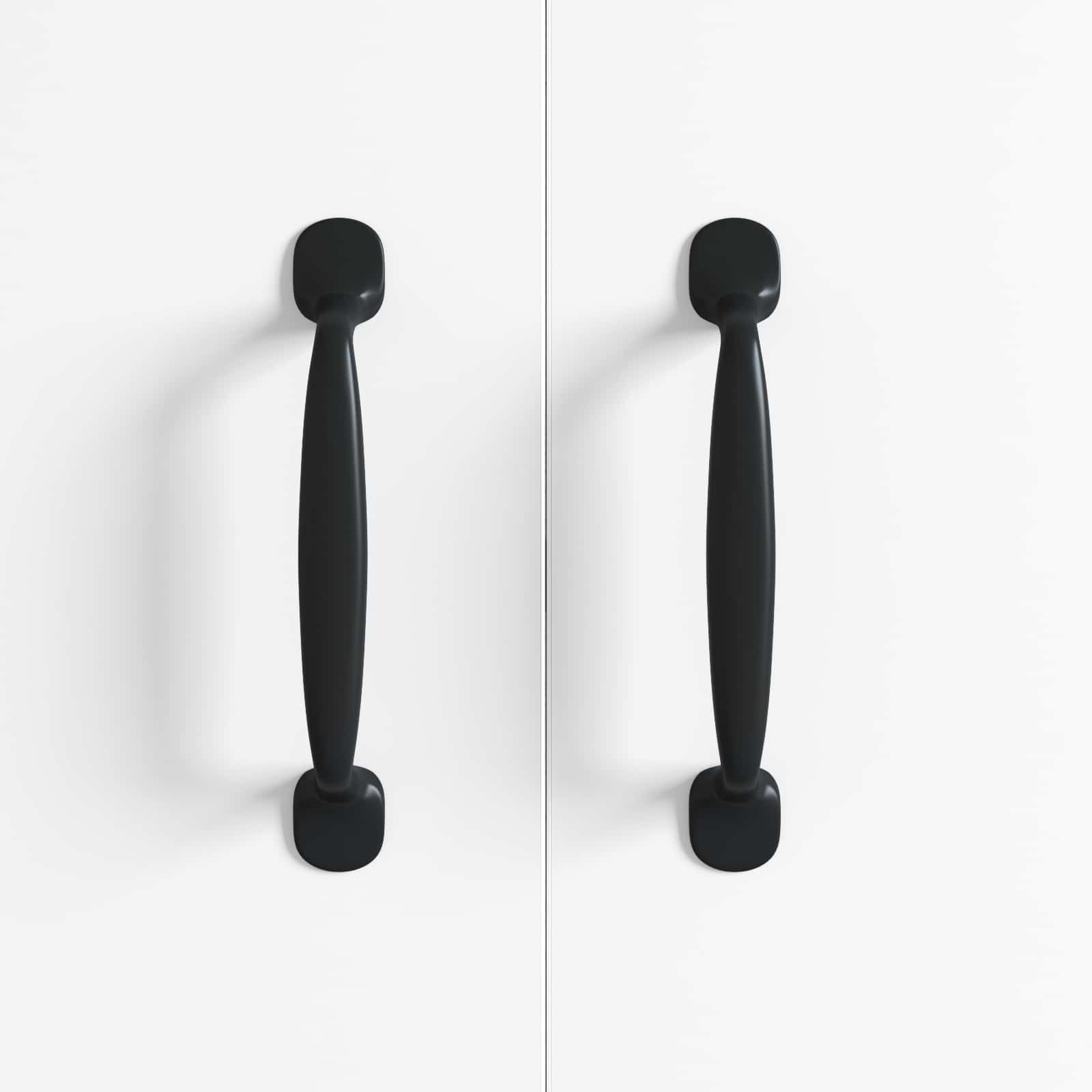 Manija de muebles 2 pcs Negro 130 x 19,4 x 22,3 mm Aluminio