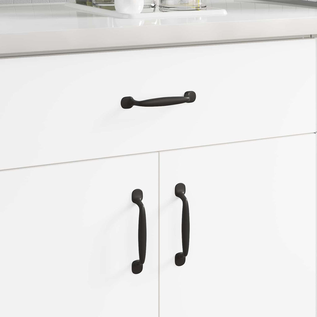 Manija de muebles 2 pcs Negro 130 x 19,4 x 22,3 mm Aluminio