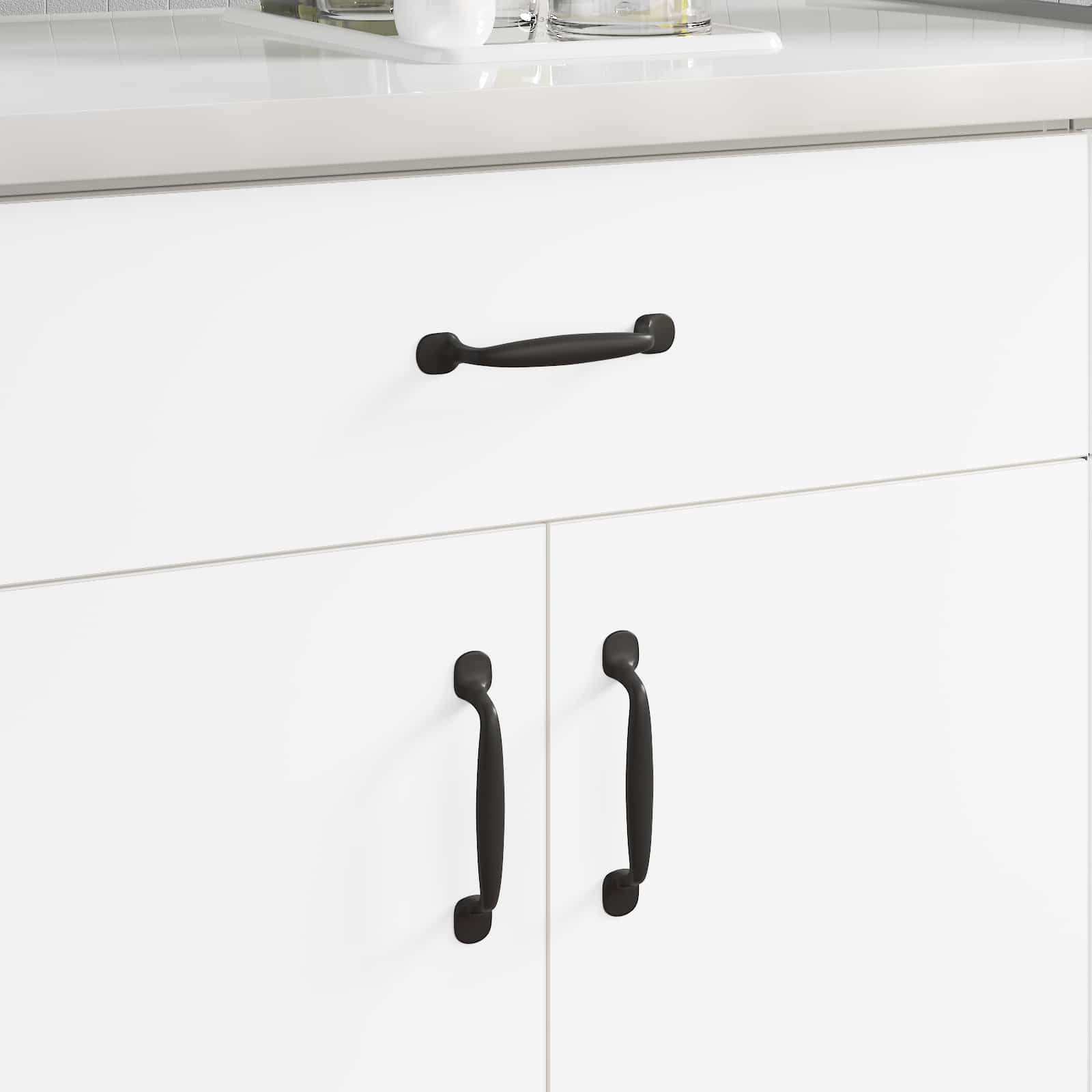 Manija de muebles 2 pcs Negro 130 x 19,4 x 22,3 mm Aluminio
