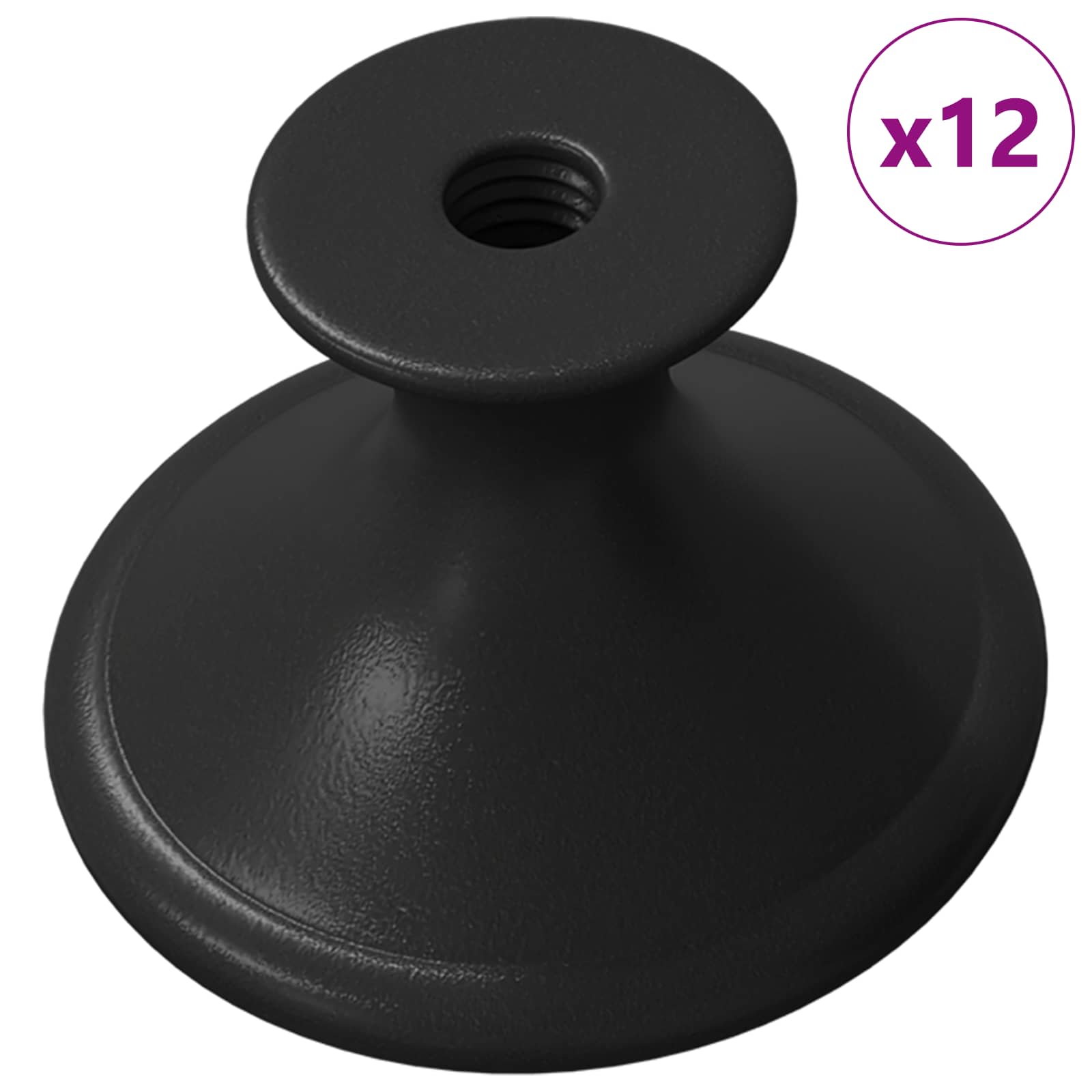 Mango 12 pcs Negro Ø30 mm Aluminio
