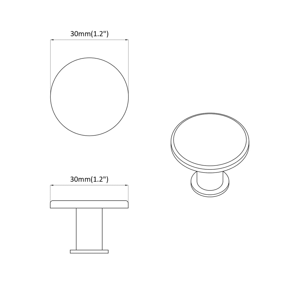 Mango 12 pcs Negro Ø30 mm Aluminio