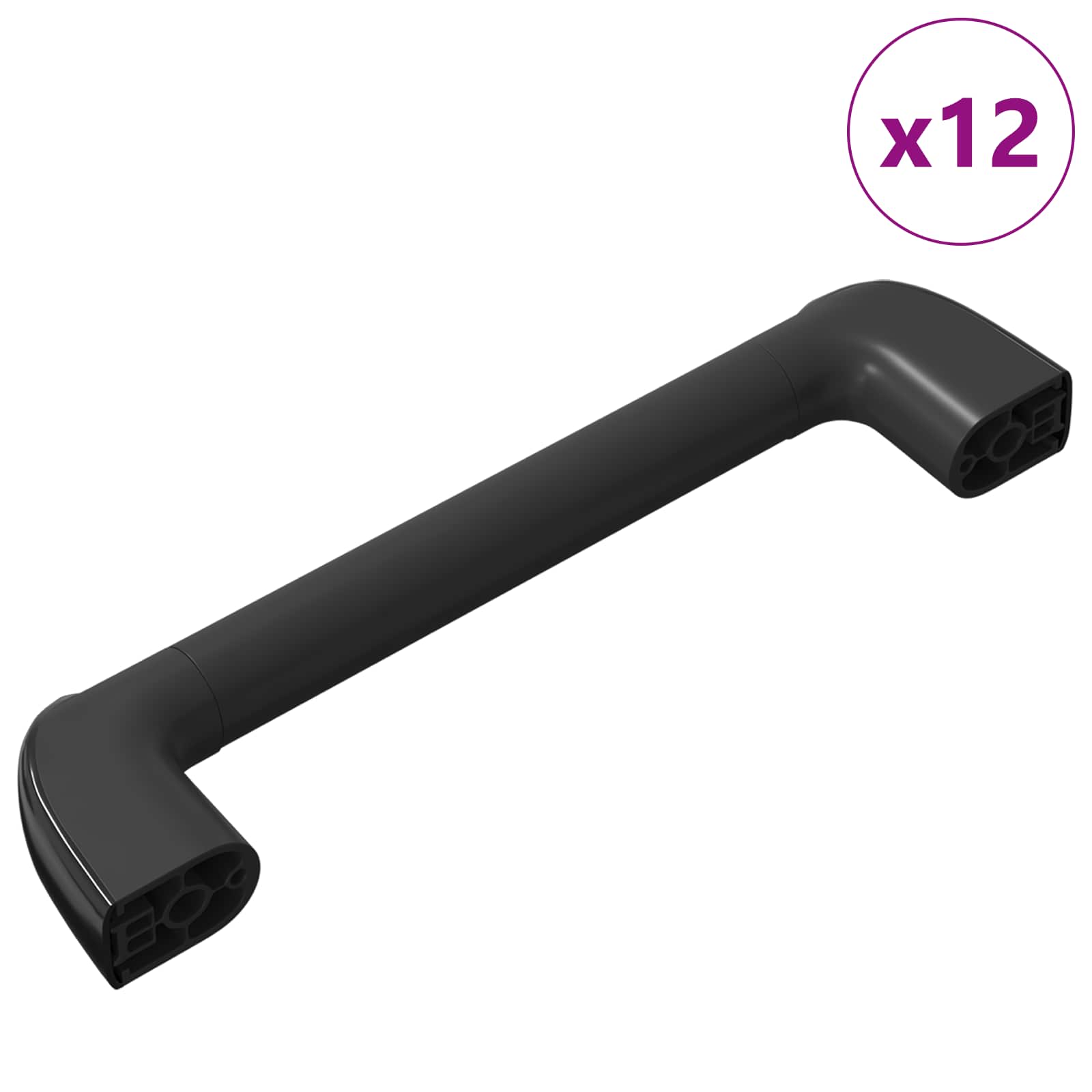 Mango Liso 12 pcs Negro 380 x 34 x 85 mm Aluminio y PP
