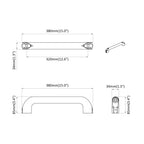 Mango Liso 12 pcs Negro 380 x 34 x 85 mm Aluminio y PP