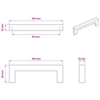 Manija de muebles 530 pcs Negro 105 x 12 x 36 mm Hierro