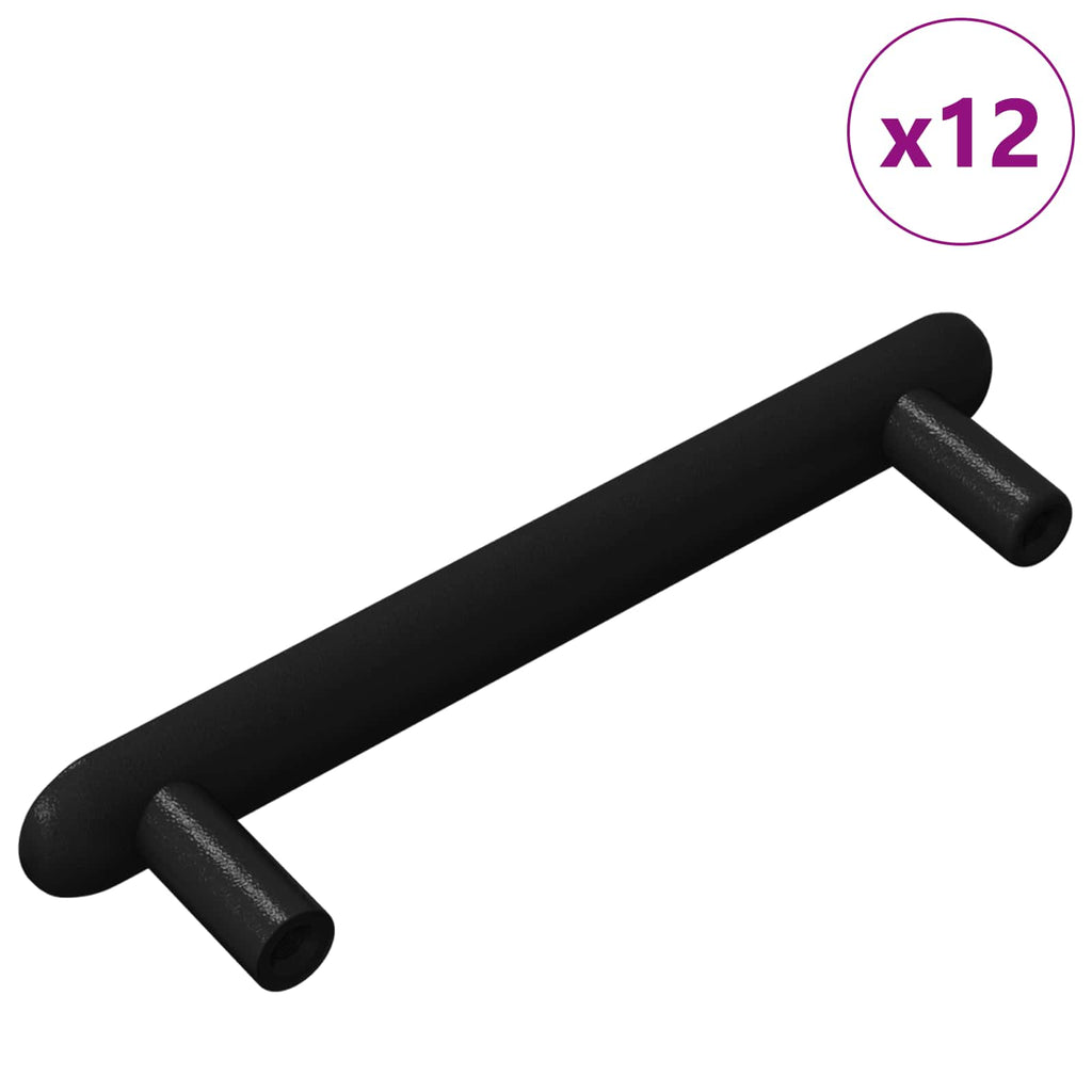 Manija de armario 12 pcs Negro 121 x 16.6 x 28.3 mm Hierro