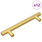 Manija de armario 12 pcs Dorado 150 mm Acero inoxidable