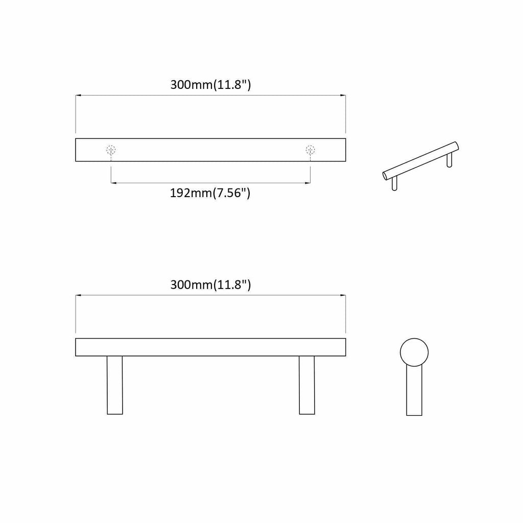 Manija de armario 12 pcs Plateado 300 mm Acero inoxidable