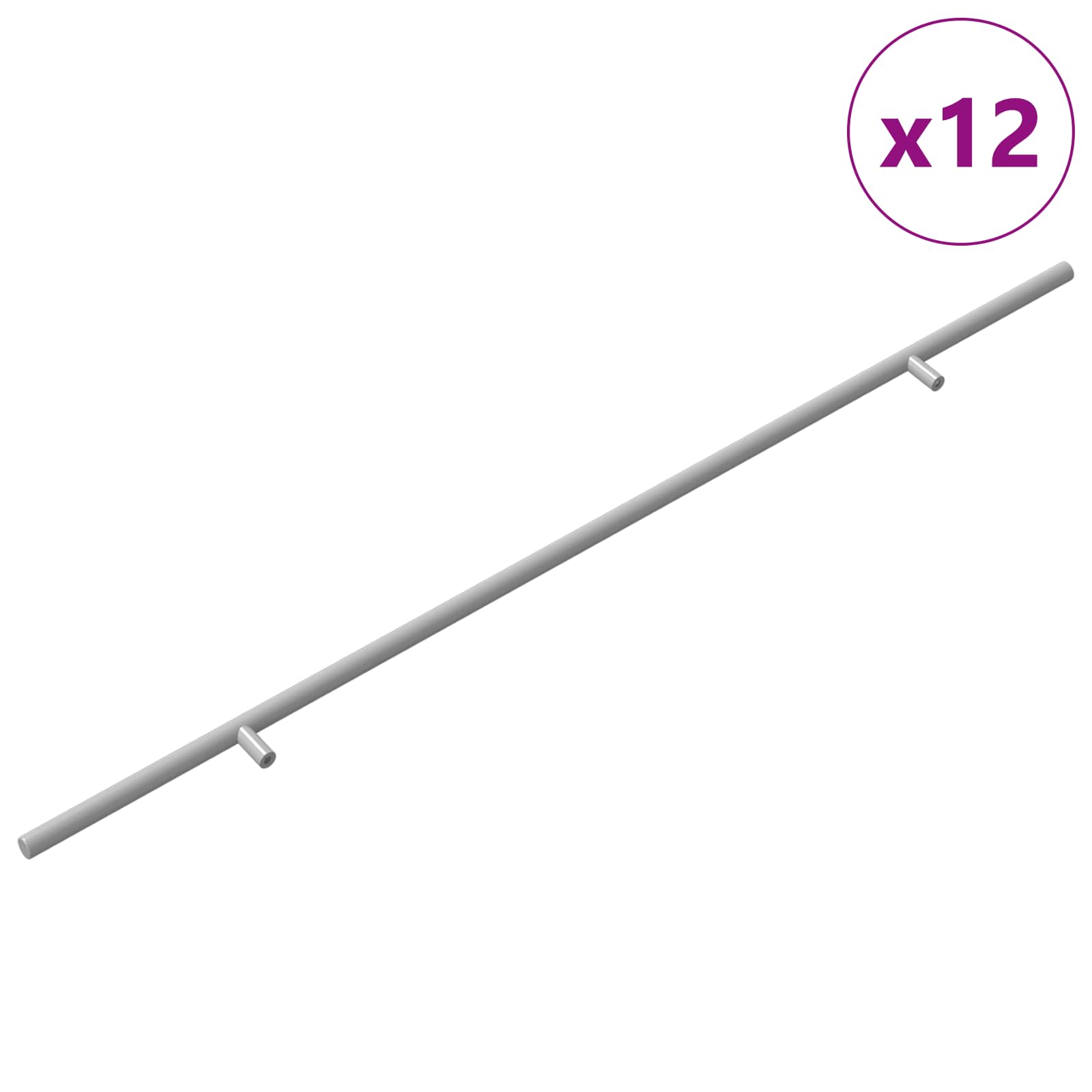 Manija de armario 12 pcs Plateado 700mm Acero inoxidable