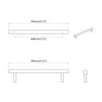 Manija de armario 12 pcs Plateado 700mm Acero inoxidable