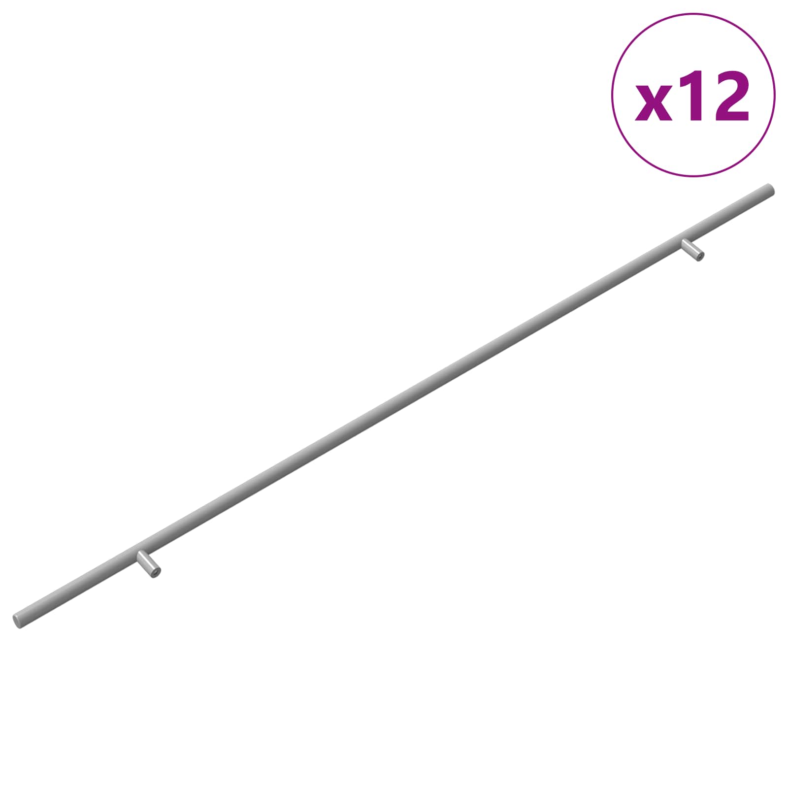 Manija de armario 12 pcs Plateado 800 mm Acero inoxidable