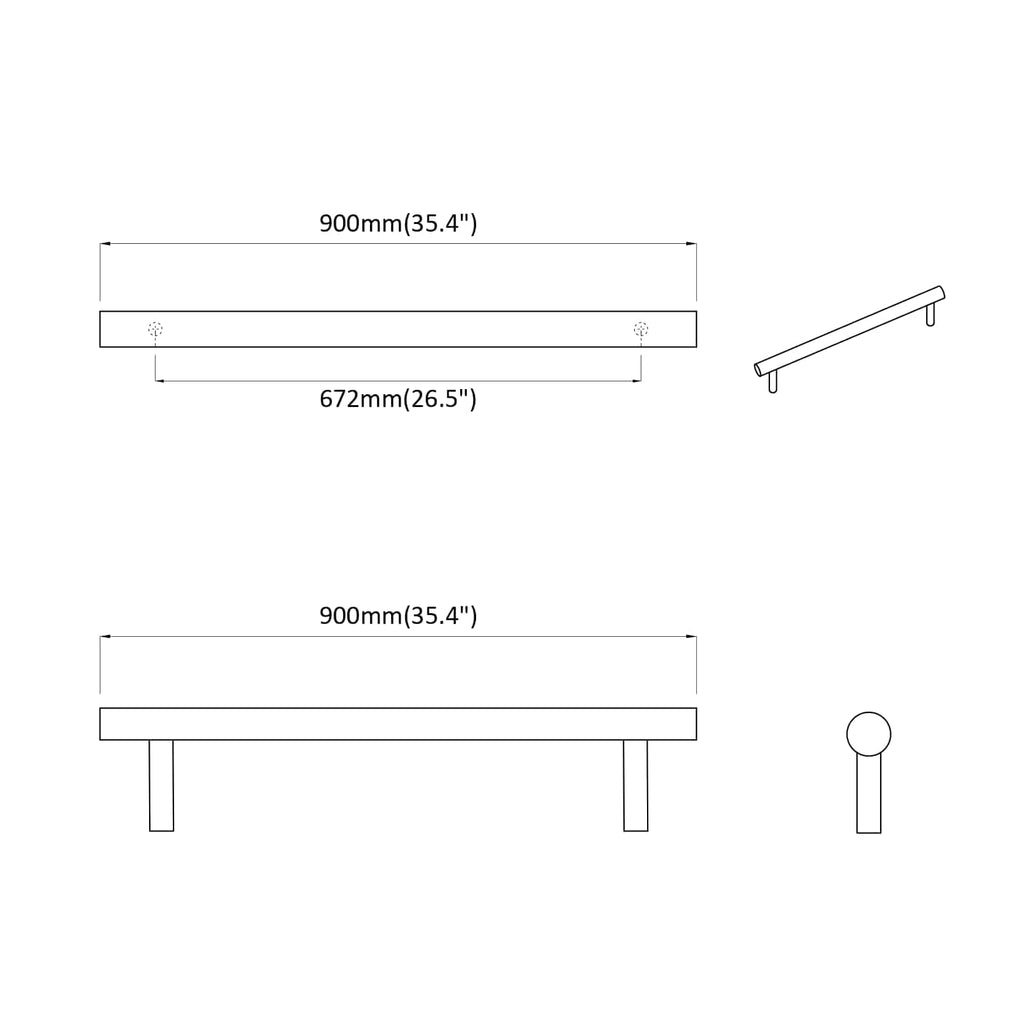 Manija de armario 12 pcs Plateado 900 mm Acero inoxidable