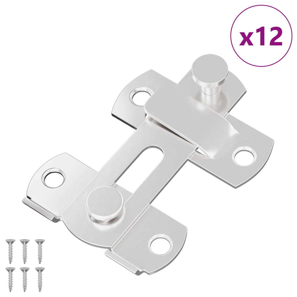 Cerradura de puerta 12 pcs Plateado 70 x 8 mm Acero