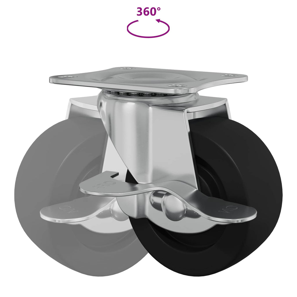 Rueda 12 pcs Negro y plateado 50,7 x 50,7 x 24,4 mm