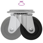 Rueda giratoria 12 pcs Plateado 60 x 60 x 50 mm Hierro y nylon