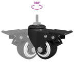 Ruedas 12 pcs Negro M6 x 37 mm Hierro y Nailon