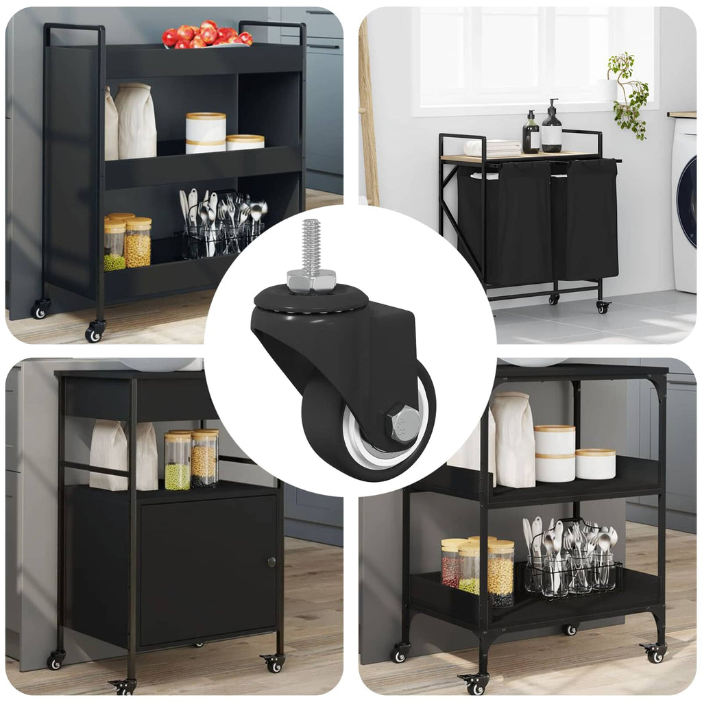 Rueda giratoria 12 pcs Negro 40,4 x 40,4 x 19,7 mm